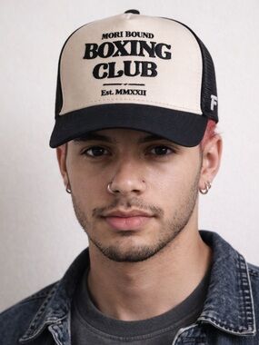 Mori Bound Boxing Club Snapback in Black and Cream - NWOT